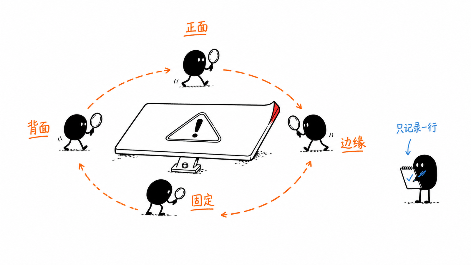 安全标识文字位置边缘固定与维护全项检查手绘图