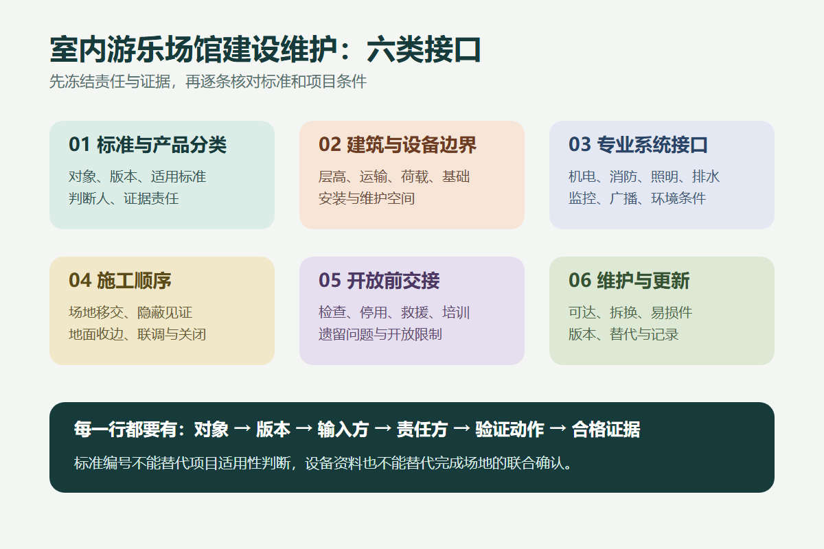 室内游乐场馆建设维护六类接口矩阵