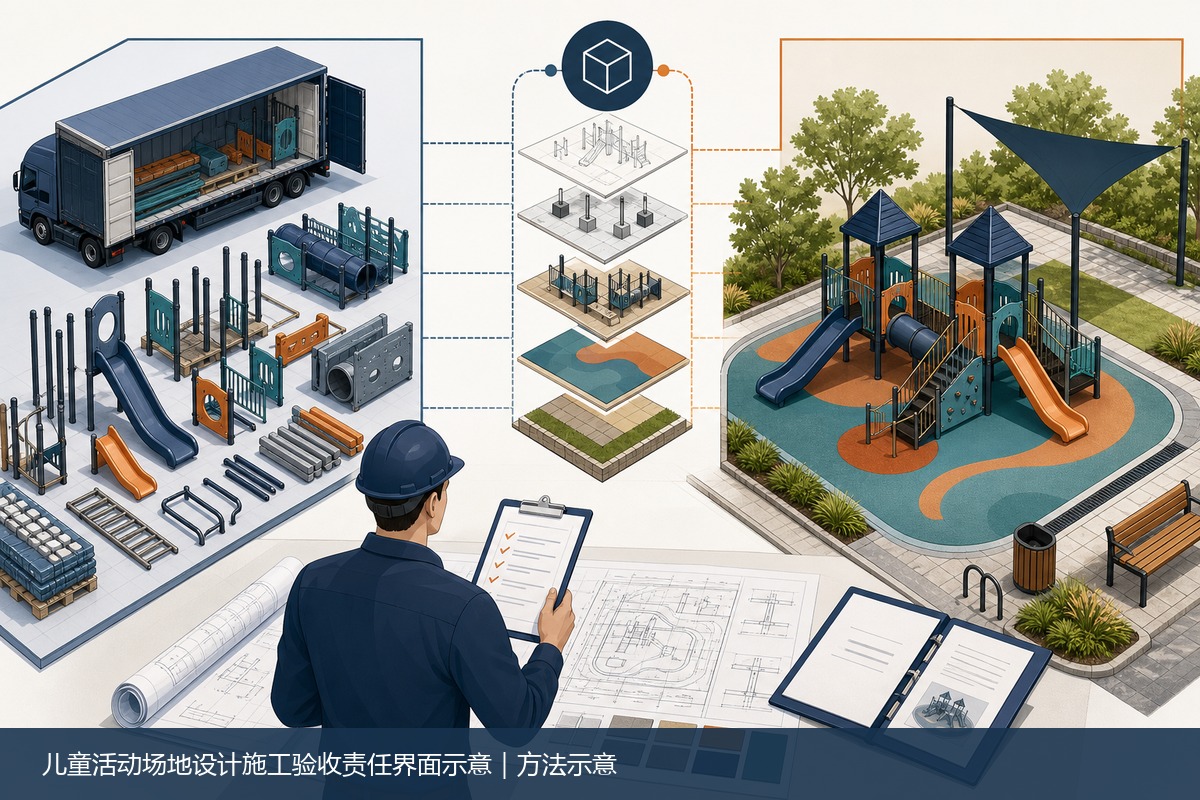 儿童活动场地设计施工验收责任界面示意