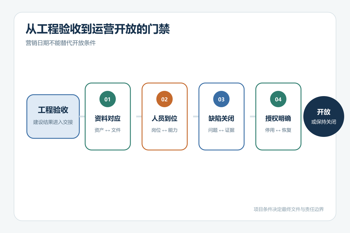 儿童游乐场从工程验收到运营开放授权的门禁流程