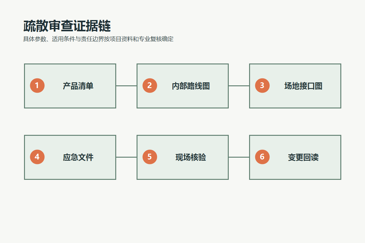 从产品清单、内部路线图、场地接口图到应急文件、现场核验和变更回读的证据链
