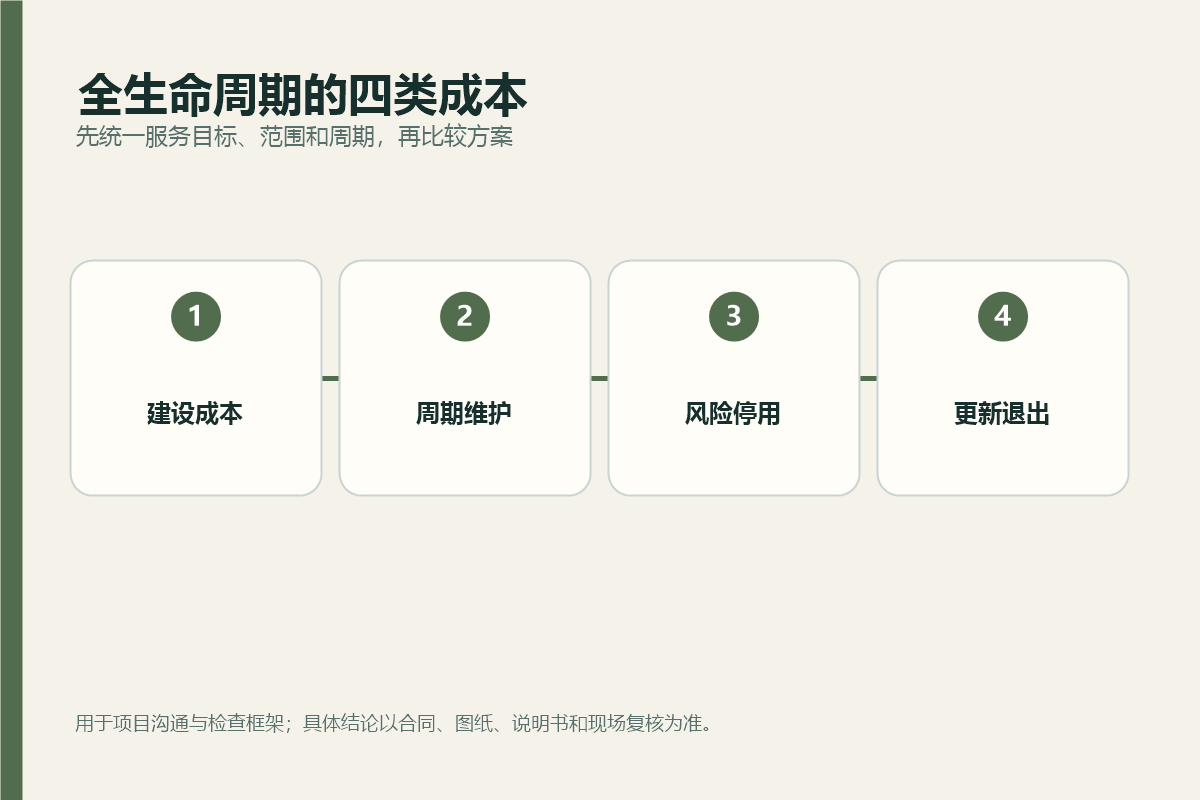 游乐设备全生命周期的建设、周期维护、风险停用和更新退出四类成本