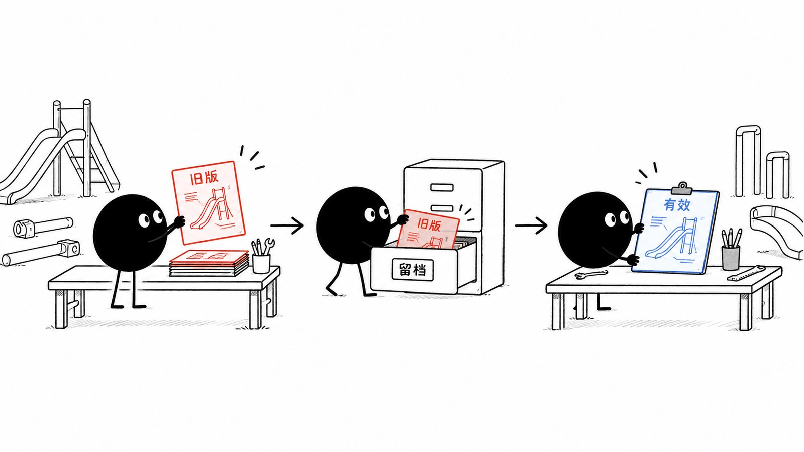 小黑把旧版折成封闭的抽屉