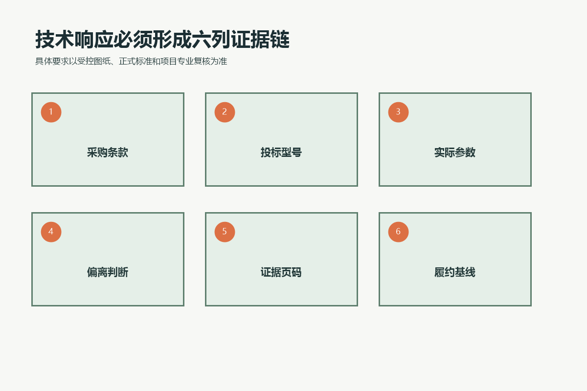 游乐设备技术响应表从采购条款、投标型号、真实参数到偏离结论、证据页码和履约基线的六列证据链