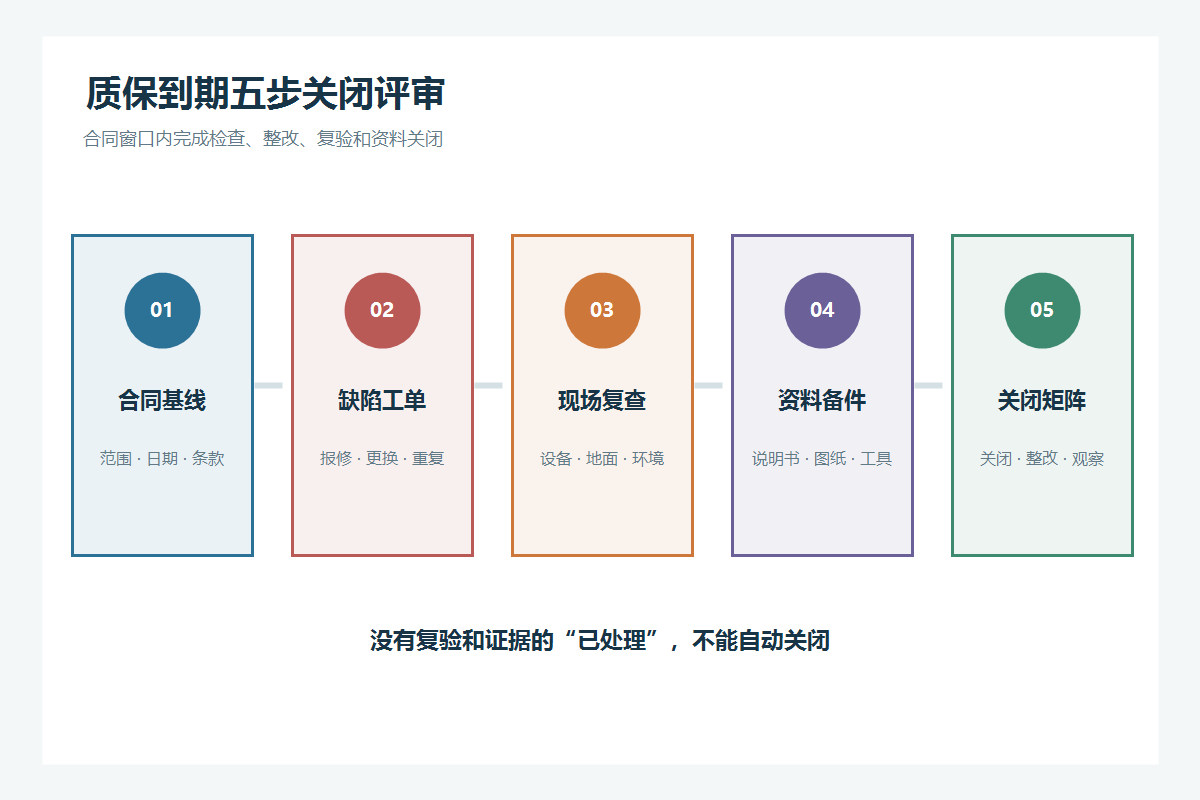 游乐设备质保到期五步关闭评审流程